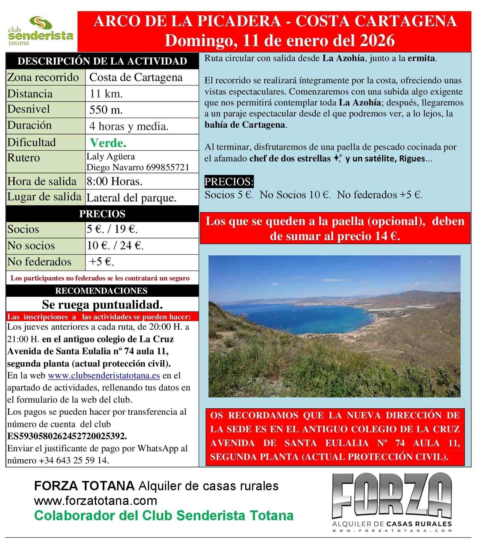 Ruta Club Senderista: "Arco De La Picadera - Costa Cartagena" - Imagen 1