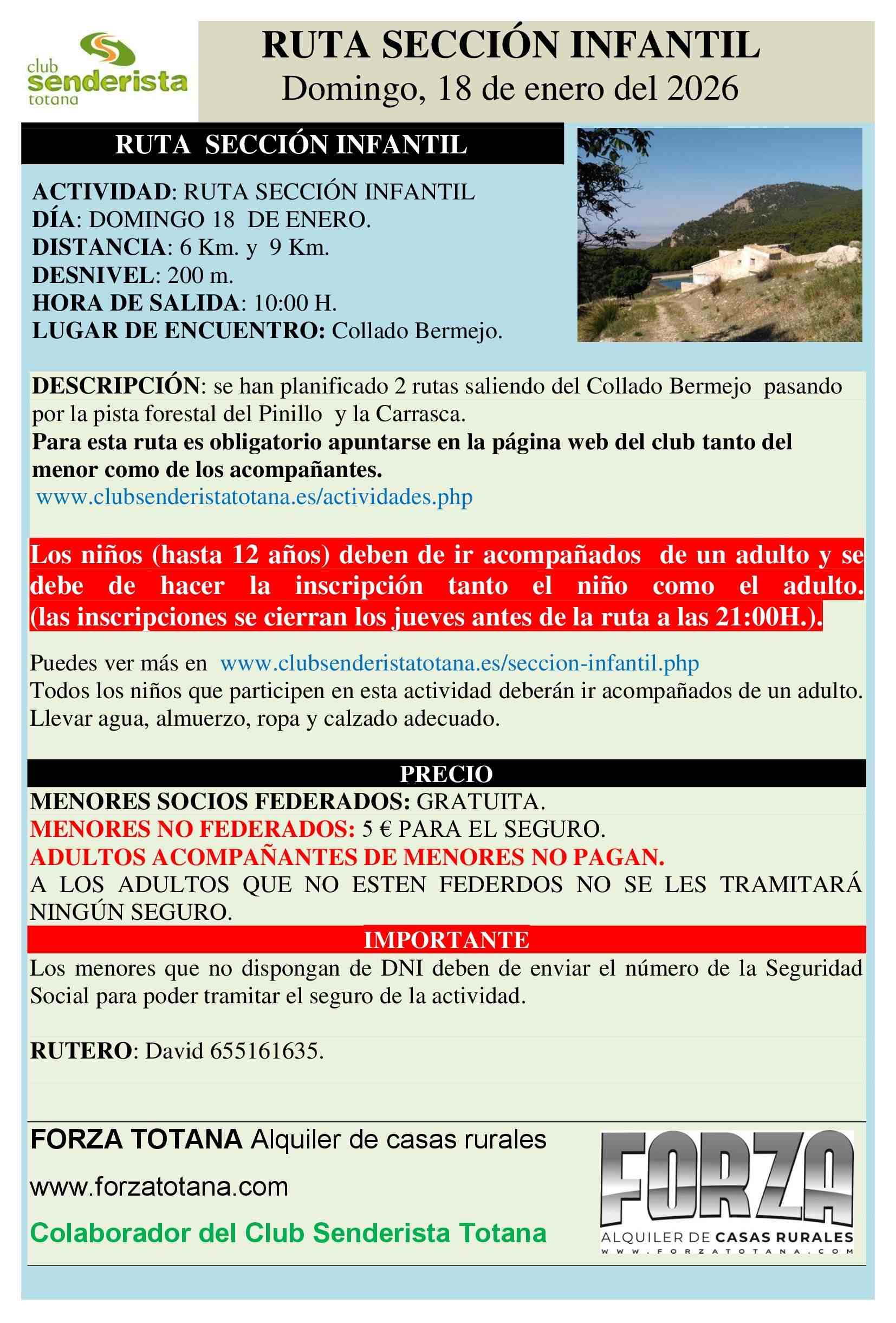 Ruta Club Senderista: Ruta Sección Infantil "Collado Bermejo"